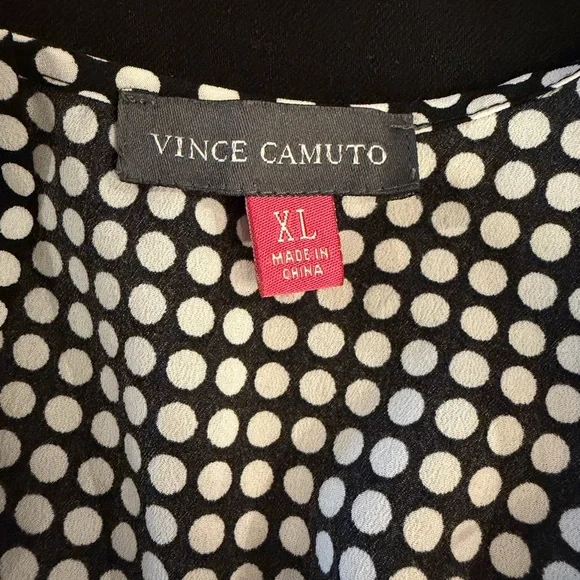 Vince Camuto Black and White Polka Dot Sleeveless Top size XL - Picture 5 of 5